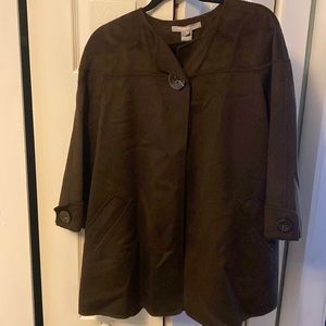 Brown Ellen Tracy Size 12 80/20 Wool/Angora Jacket